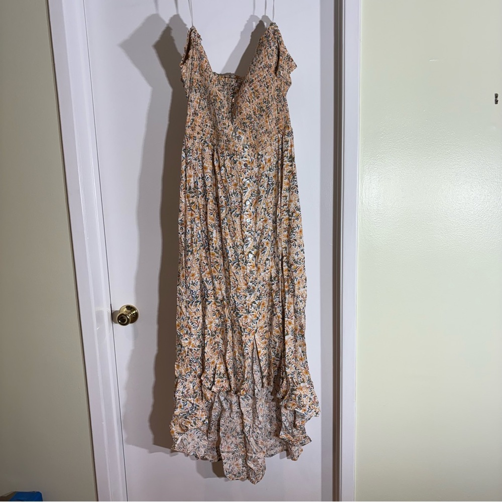 Doen Floral Maxi Dress in Orange and Cream